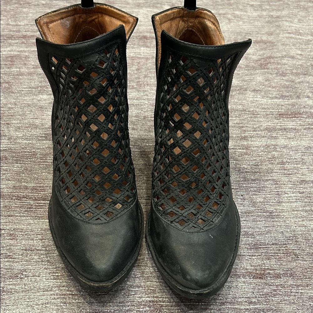Jeffrey Campbell Black Mesh Ankle Booties
